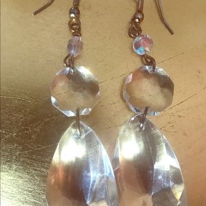 Glass and Crystal Chandelier Earrings